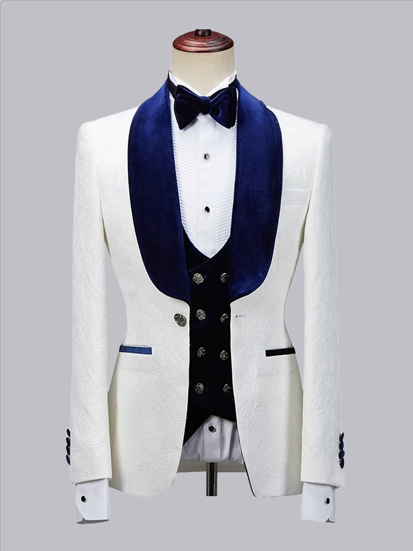 Timeless One Button Men's 3 Pieces Shawl Lapel Wedding Suit