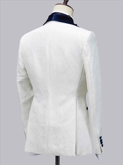 Timeless One Button Men's 3 Pieces Shawl Lapel Wedding Suit