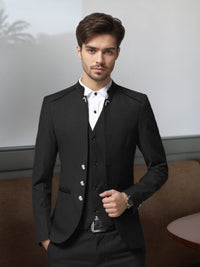 Bespoke Structured Single Breasted Men's 3 Pieces Suit