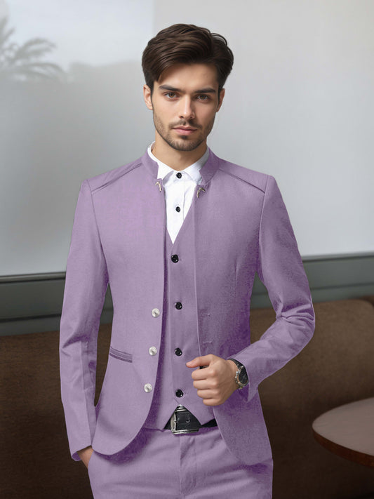 Bespoke Structured Single Breasted Men's 3 Pieces Suit