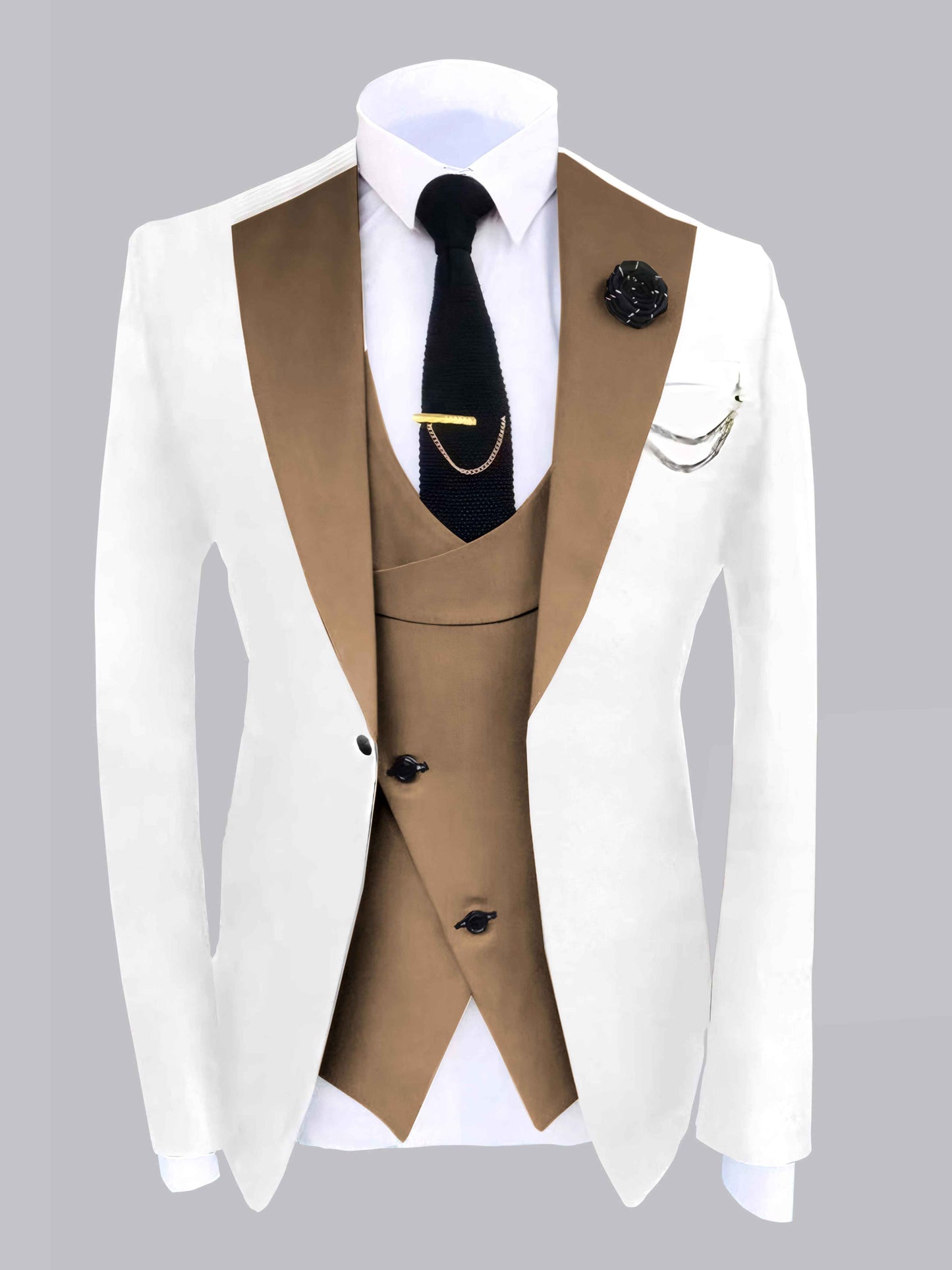 Classic Color-Block Craft Men's 2 Pieces Ceremony Suit