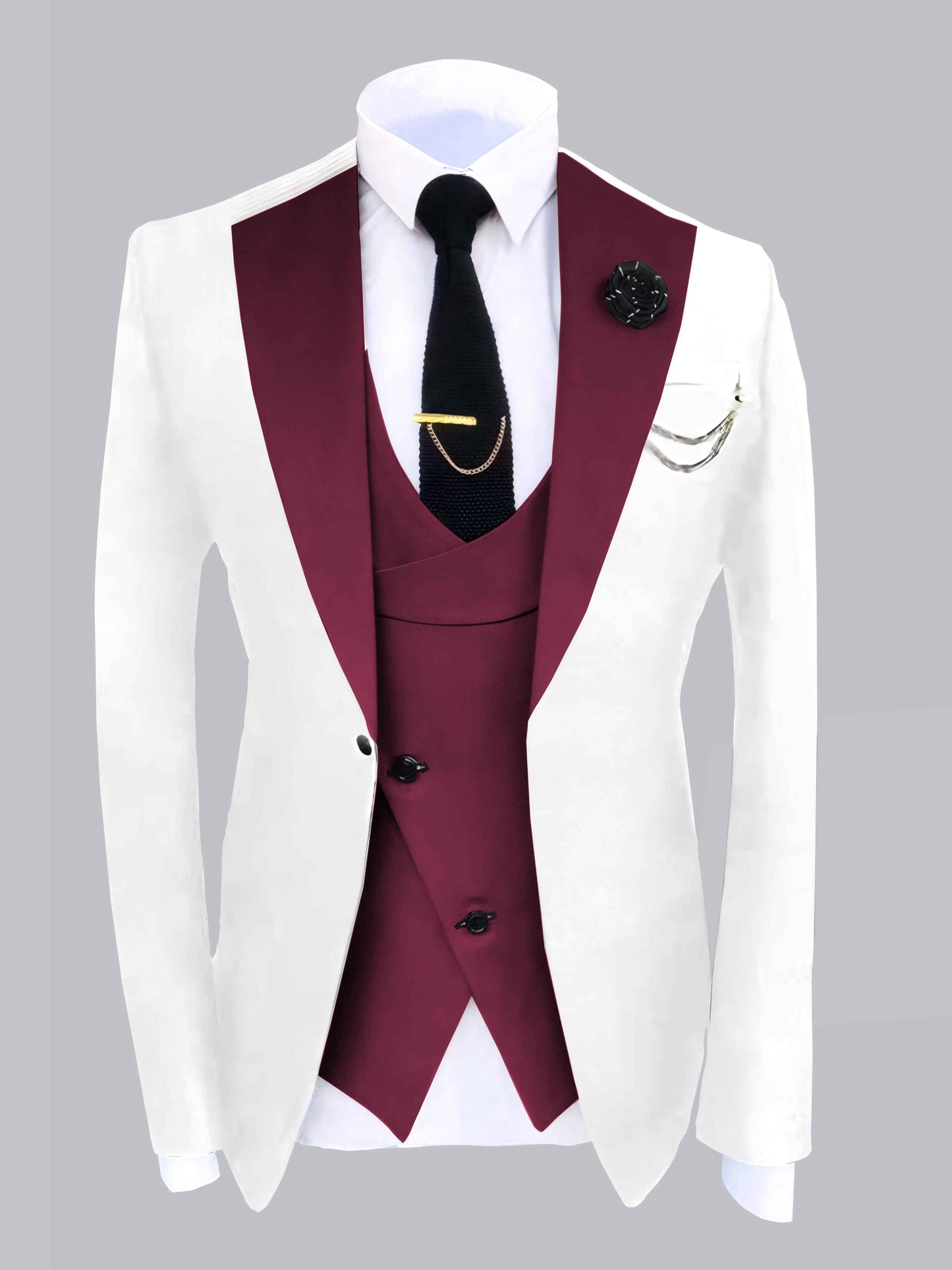 Classic Color-Block Craft Men's 2 Pieces Ceremony Suit