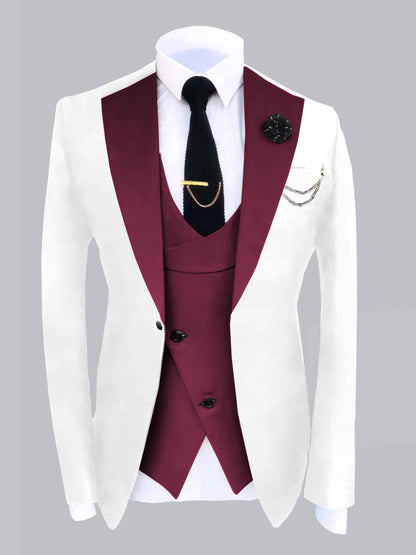 Classic Color-Block Craft Men's 2 Pieces Ceremony Suit