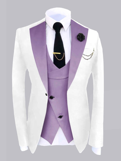 Classic Color-Block Craft Men's 2 Pieces Ceremony Suit