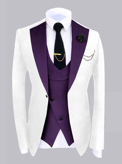 Classic Color-Block Craft Men's 2 Pieces Ceremony Suit