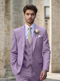 Contemporary Single Breasted Men's 3 Pieces Wedding Event Suit