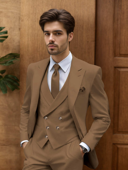 Contemporary Slim Fit Men's 3 Pieces Outdoor Wedding Suit