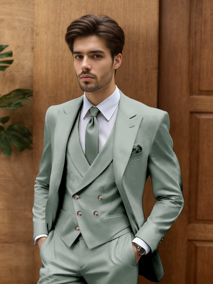 Contemporary Slim Fit Men's 3 Pieces Outdoor Wedding Suit