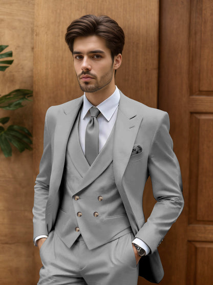 Contemporary Slim Fit Men's 3 Pieces Outdoor Wedding Suit