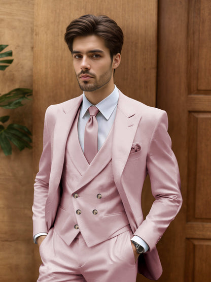 Contemporary Slim Fit Men's 3 Pieces Outdoor Wedding Suit