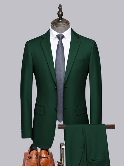 Distinct 2 Pieces Men's Formal Suit Tailored Fit Two Button Look