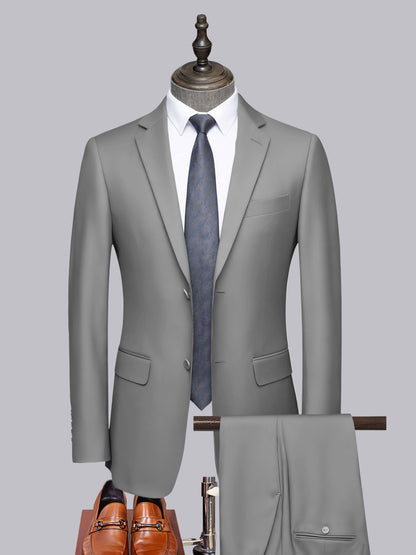 Distinct 2 Pieces Men's Formal Suit Tailored Fit Two Button Look