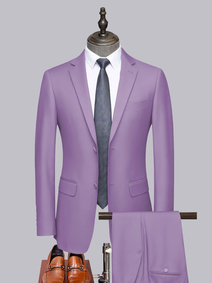 Distinct 2 Pieces Men's Formal Suit Tailored Fit Two Button Look