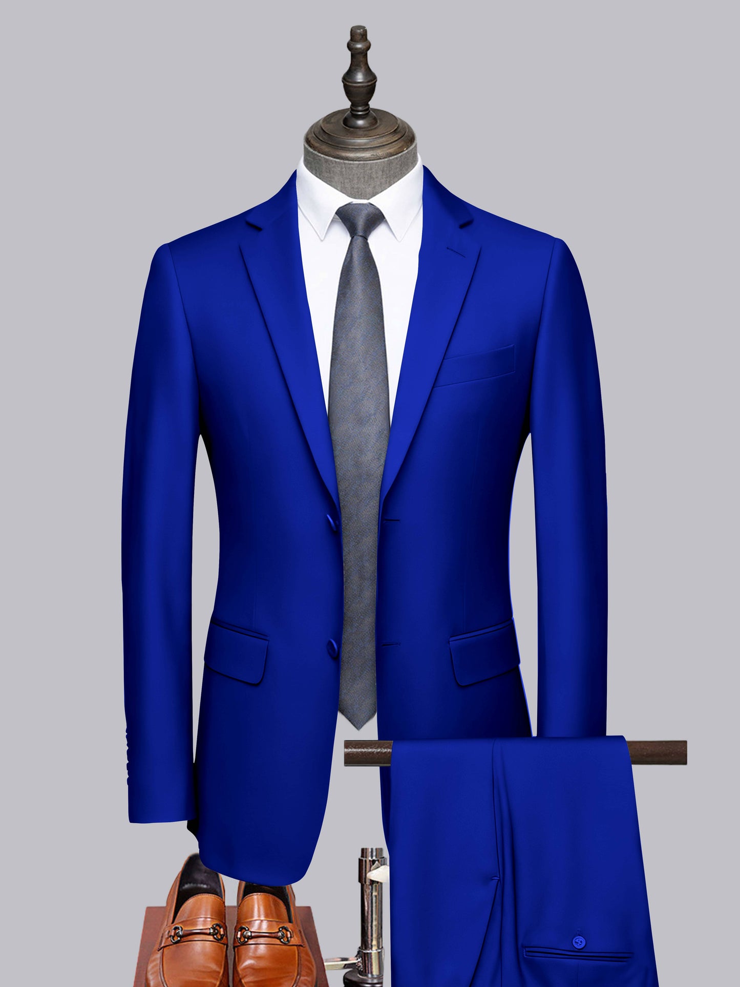 Distinct 2 Pieces Men's Formal Suit Tailored Fit Two Button Look