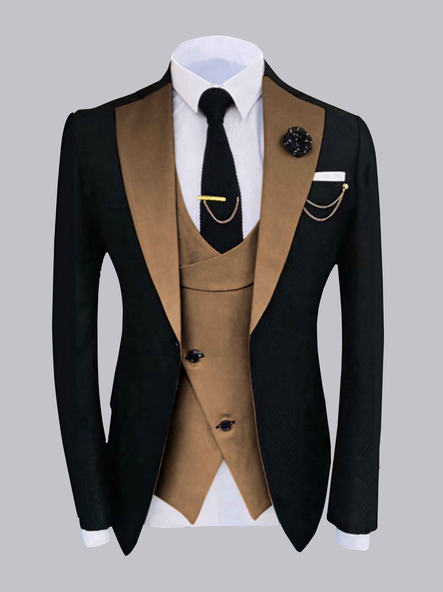 Heritage Contrast Trim Men's 2 Pieces Formal Occasion Suit