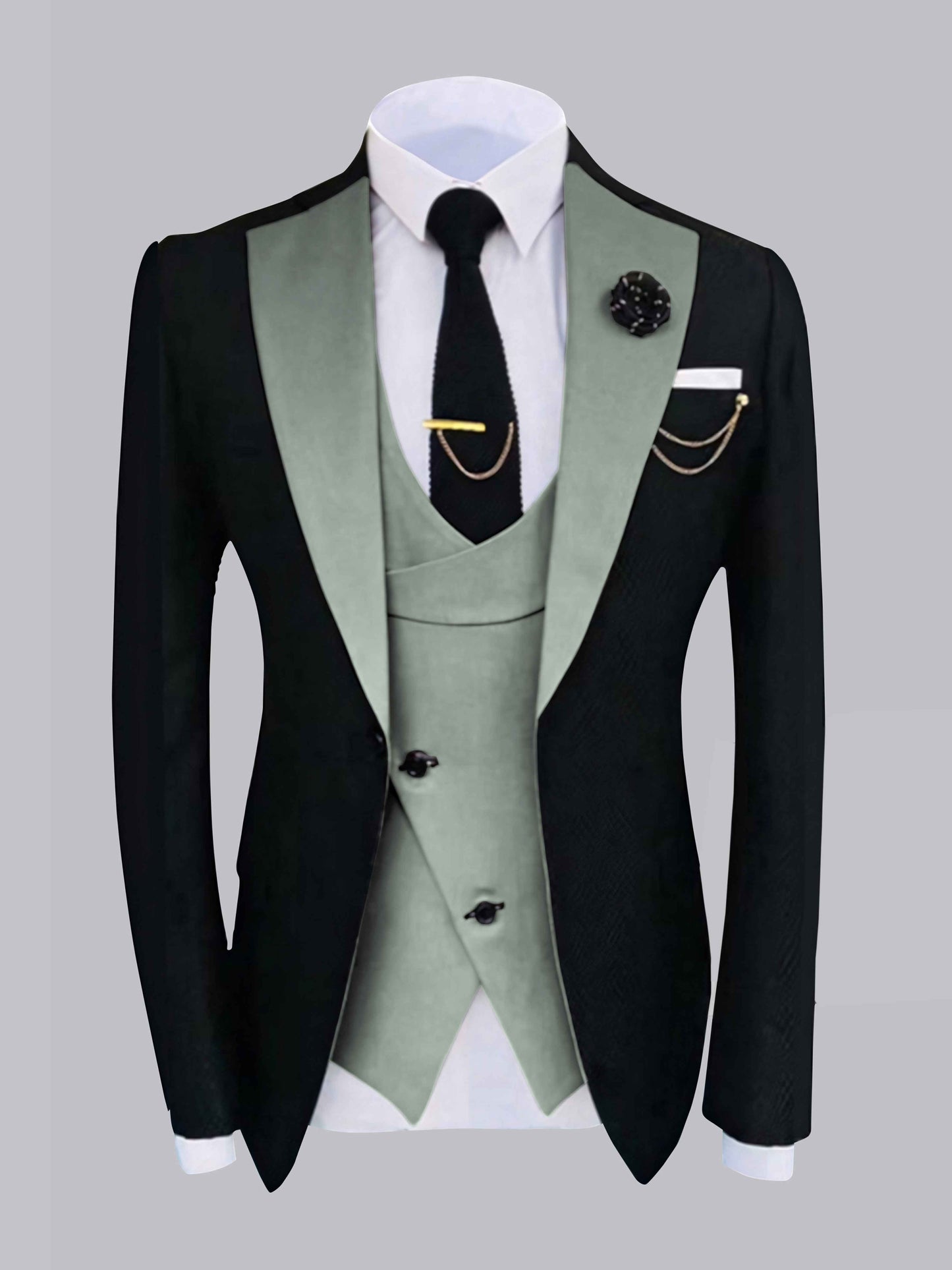 Heritage Contrast Trim Men's 2 Pieces Formal Occasion Suit