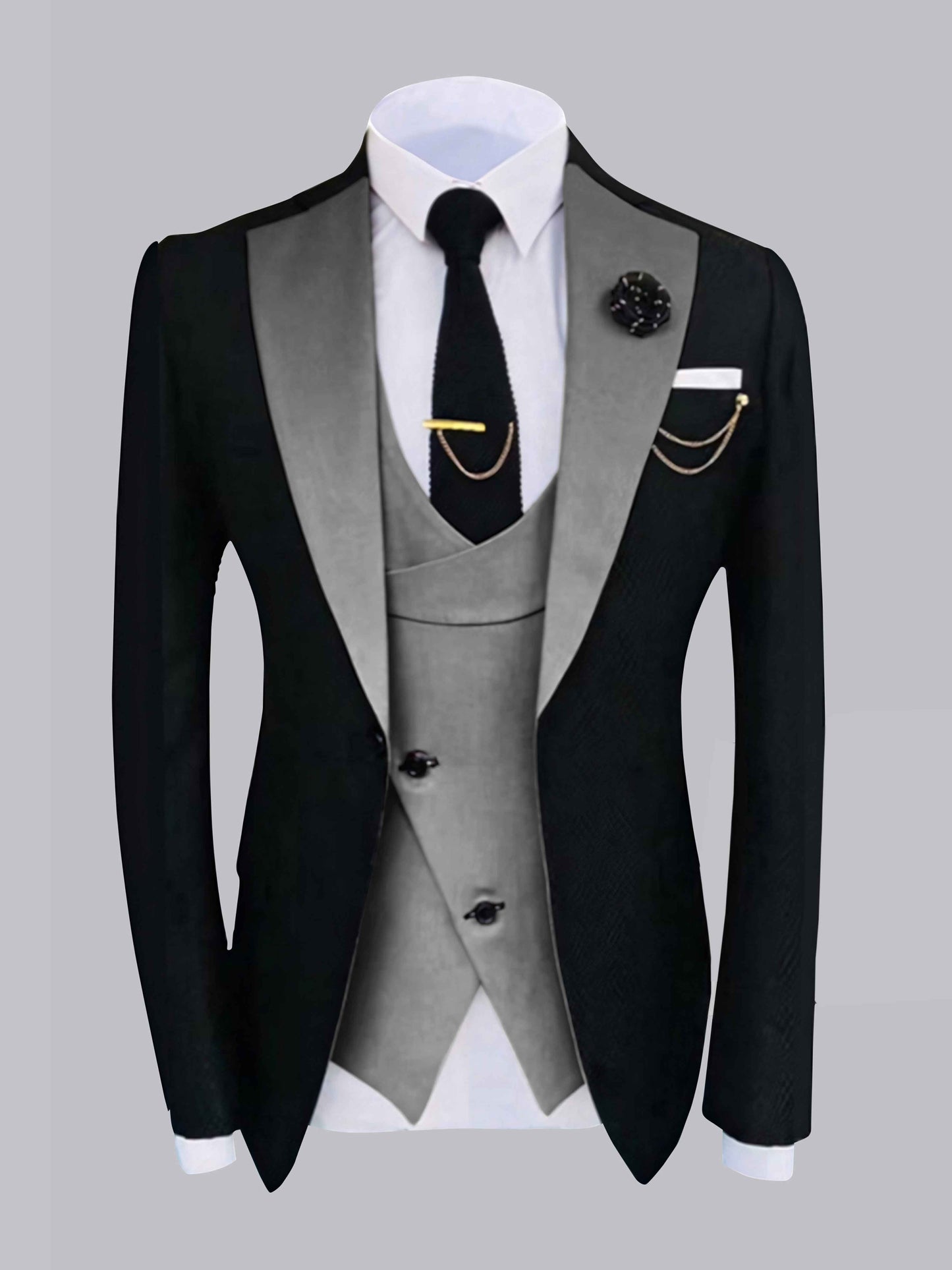 Heritage Contrast Trim Men's 2 Pieces Formal Occasion Suit