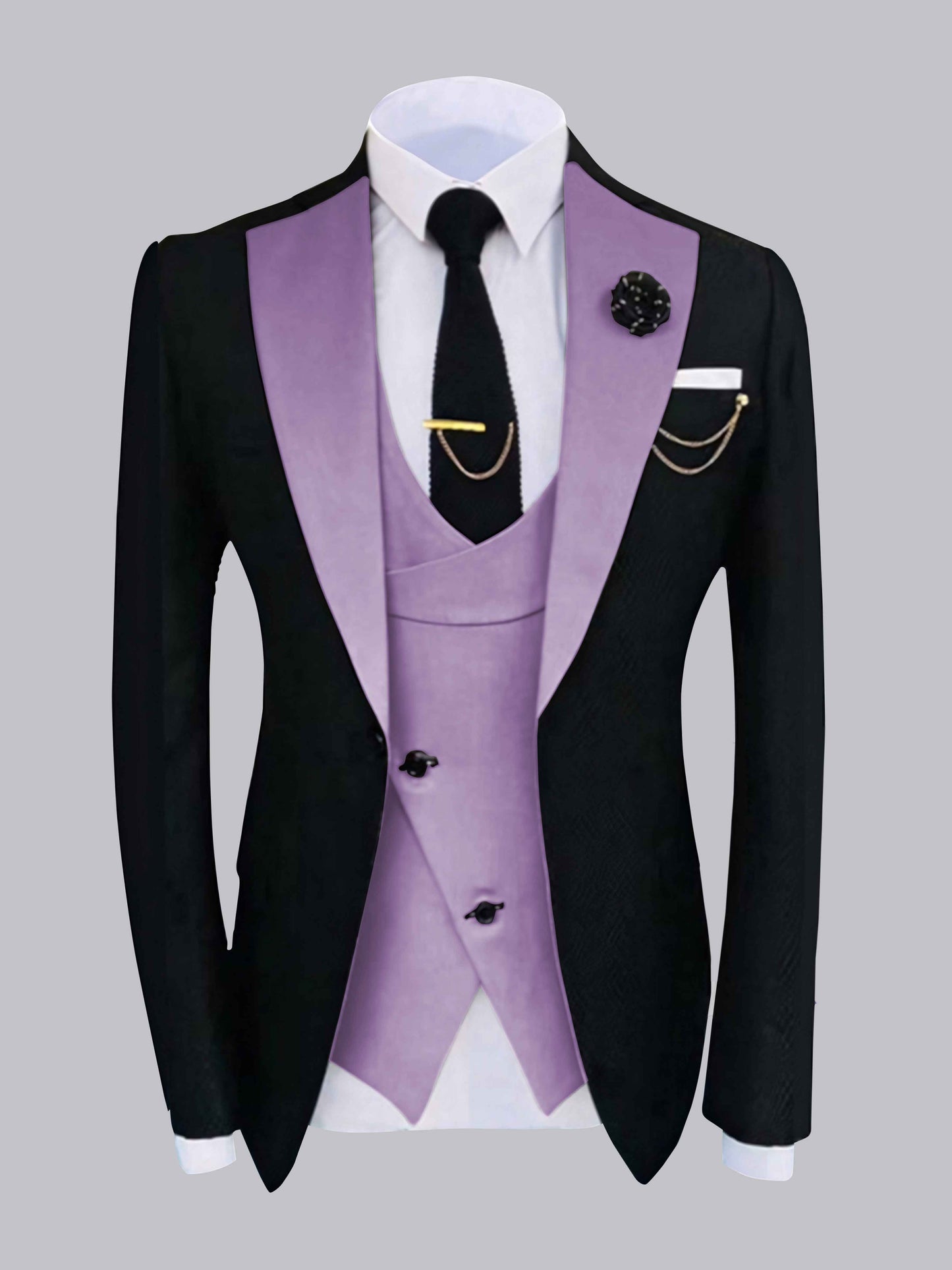 Heritage Contrast Trim Men's 2 Pieces Formal Occasion Suit