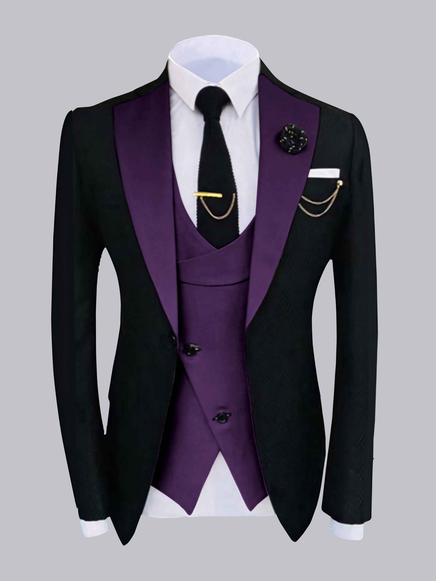 Heritage Contrast Trim Men's 2 Pieces Formal Occasion Suit