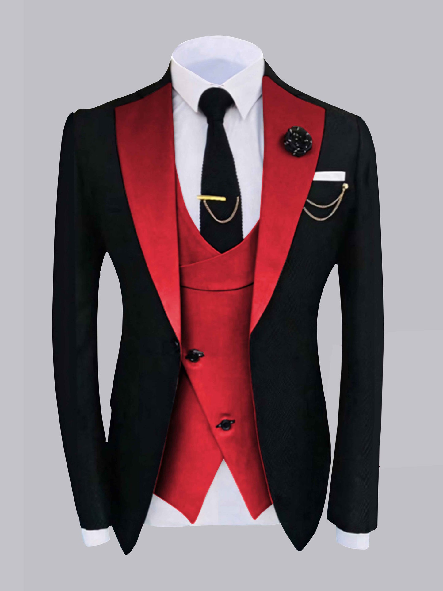 Heritage Contrast Trim Men's 2 Pieces Formal Occasion Suit