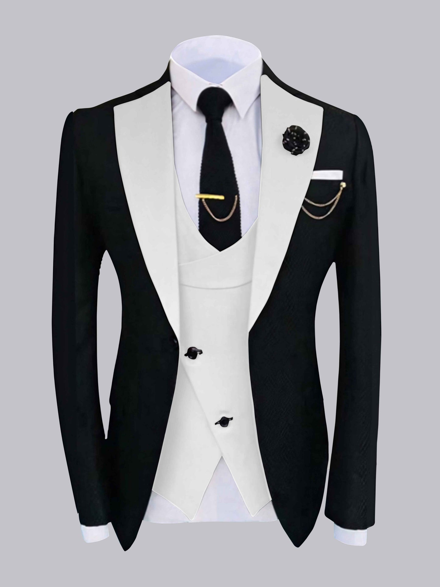 Heritage Contrast Trim Men's 2 Pieces Formal Occasion Suit