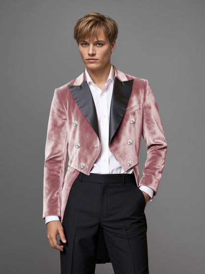 Luxurious Velvet Peak Lapel Men's 2 Pieces Double Breasted Tuxedo for Gala