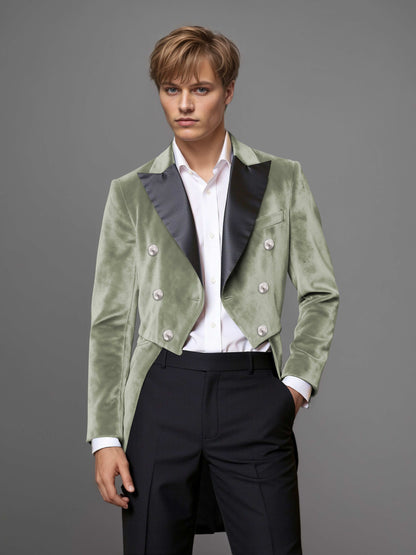 Luxurious Velvet Peak Lapel Men's 2 Pieces Double Breasted Tuxedo for Gala