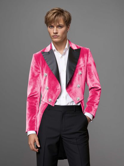 Luxurious Velvet Peak Lapel Men's 2 Pieces Double Breasted Tuxedo for Gala