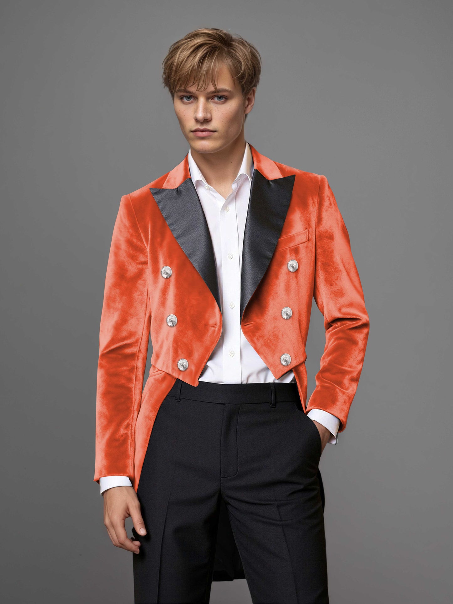 Luxurious Velvet Peak Lapel Men's 2 Pieces Double Breasted Tuxedo for Gala