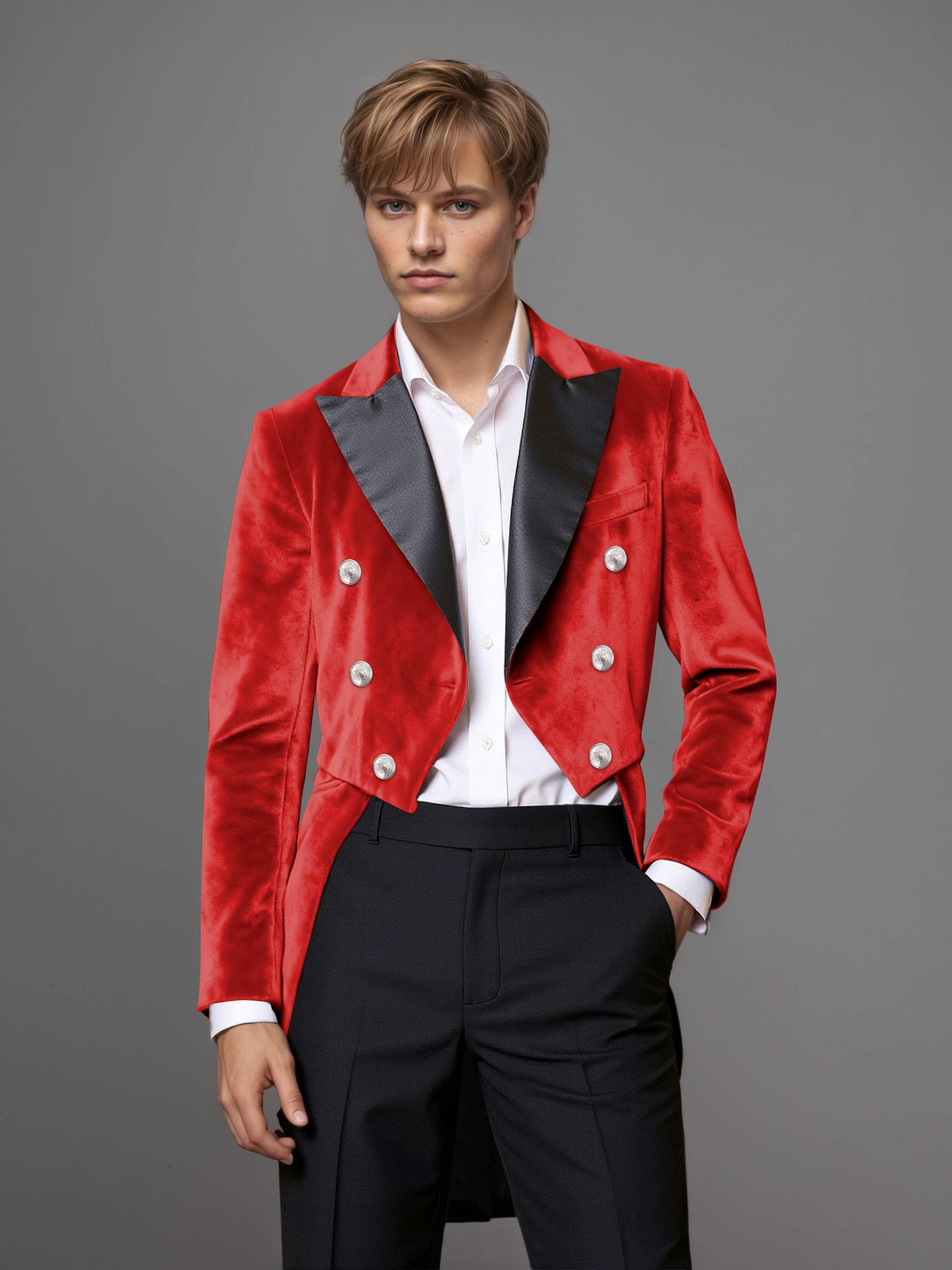 Luxurious Velvet Peak Lapel Men's 2 Pieces Double Breasted Tuxedo for Gala