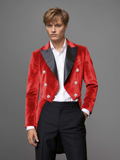 Luxurious Velvet Peak Lapel Men's 2 Pieces Double Breasted Tuxedo for Gala