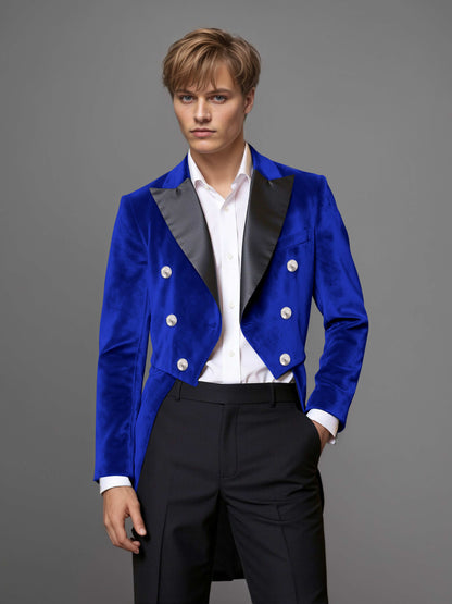 Luxurious Velvet Peak Lapel Men's 2 Pieces Double Breasted Tuxedo for Gala